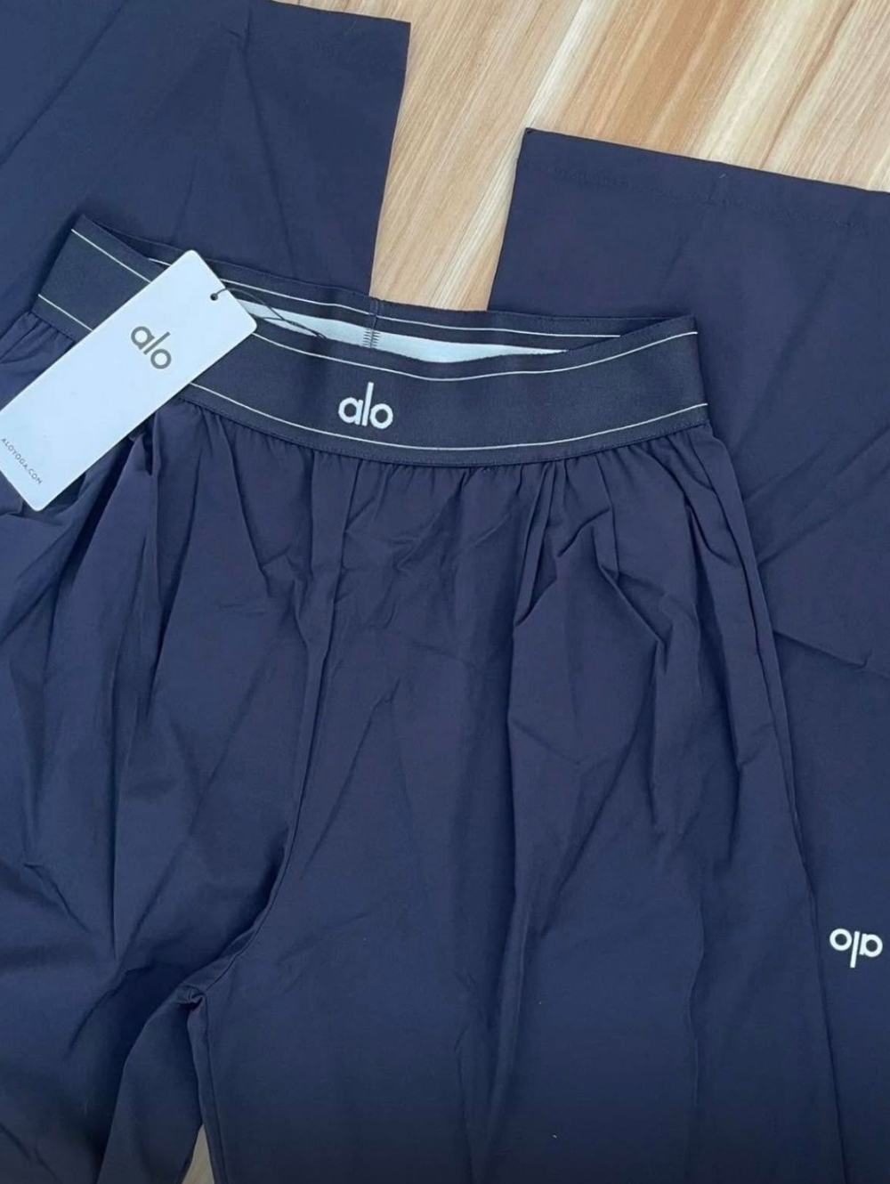 ALO Yoga Navy Blue Wide-Leg Trousers